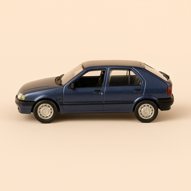 Photo professionnelle de la voiture miniature Renault 19 Bleue Foncee Paradcar - Image clean haute qualité