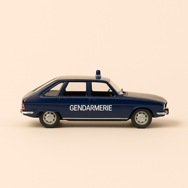 Photo professionnelle de la voiture miniature Renault 30 Bleue Gendarmerie - Image clean haute qualité