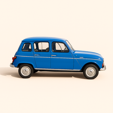 Photo professionnelle de la voiture miniature Renault 4 Export Bleue - Image clean haute qualité
