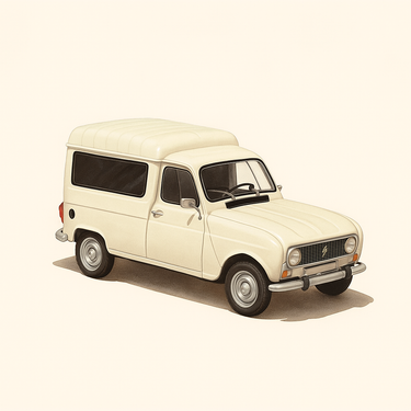 Photo professionnelle de la voiture miniature Renault 4 Fourgonnette F6 - Image clean haute qualité