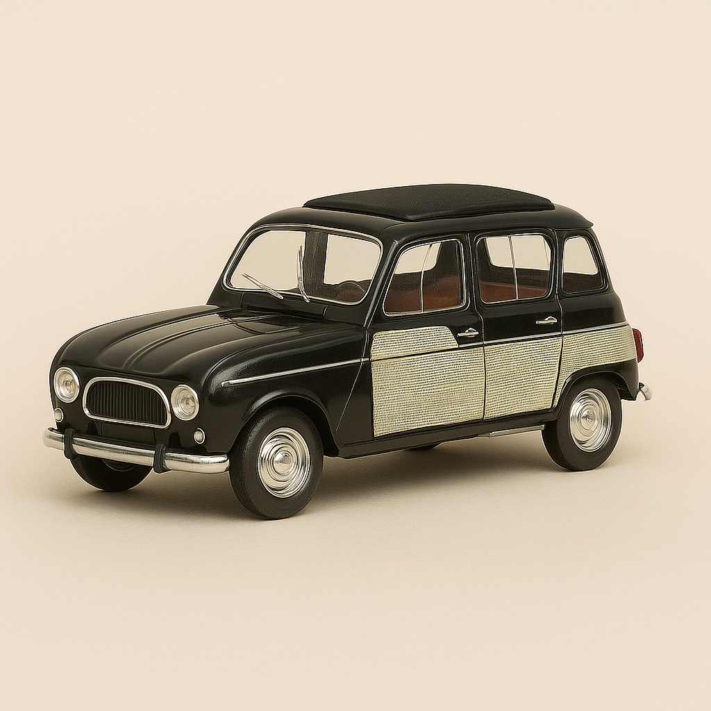 Gréng a schwaarz Renault 4 Parisienne vun 1964 (Moossstaf 1:24)