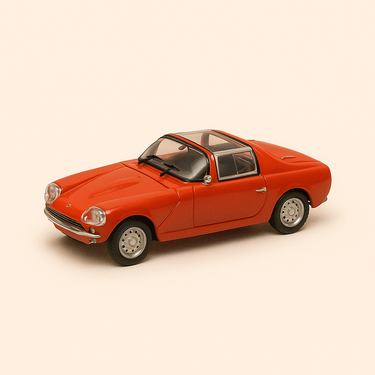 Photo professionnelle de la voiture miniature Renault 4 Sovam 850Vs Rouge De 1966 - Image clean haute qualité