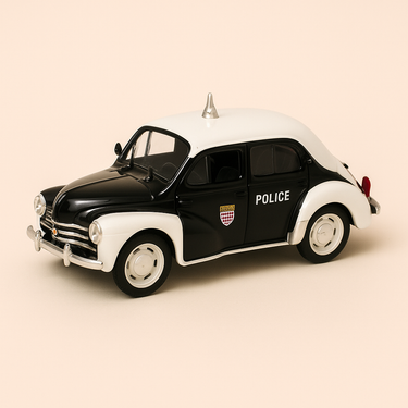 Photo professionnelle de la voiture miniature Renault 4Cv Noire Et Blanche Police De Monaco - Image clean haute qualité