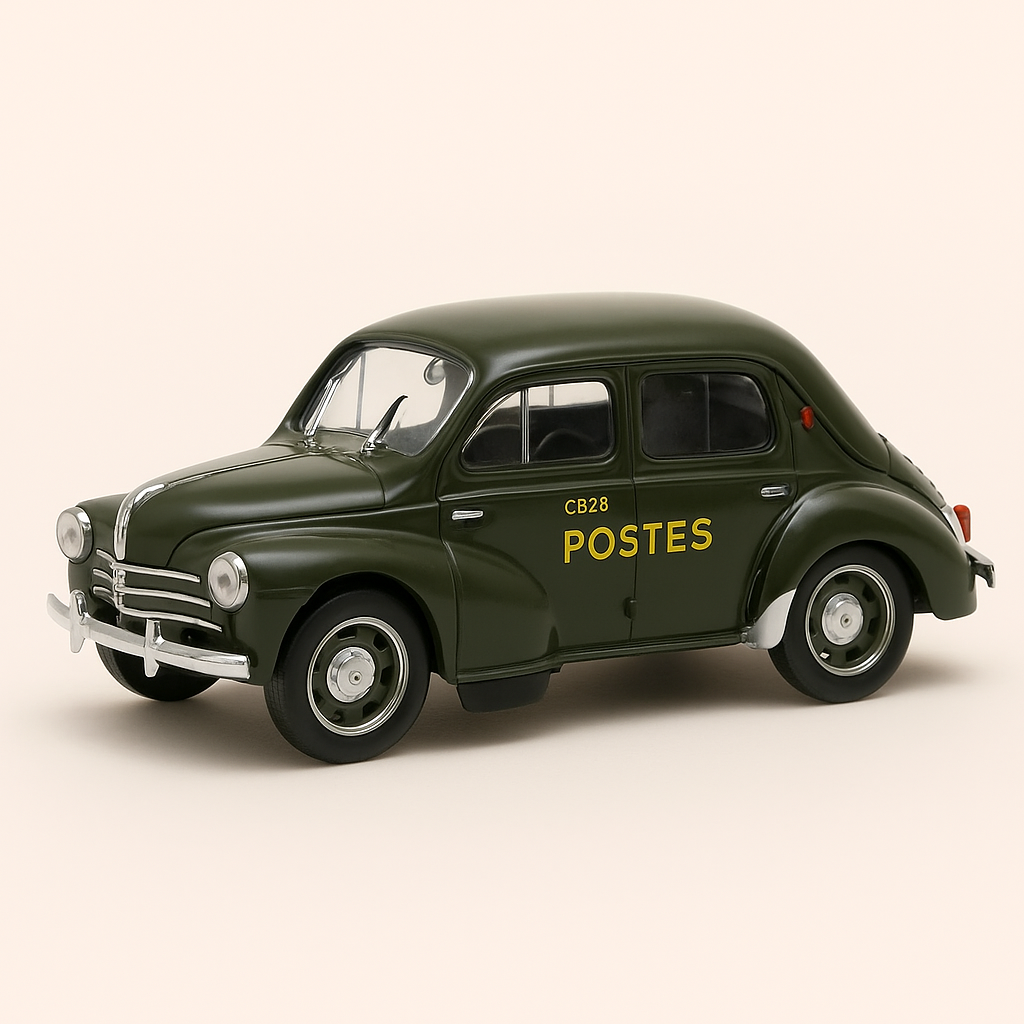 Donkelgrénge Renault 4 CV vun 1950, La Poste - PTT