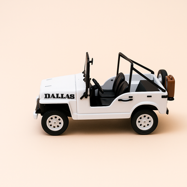 Photo professionnelle de la voiture miniature Renault 4L Dallas Blanche De 1983 - Image clean haute qualité