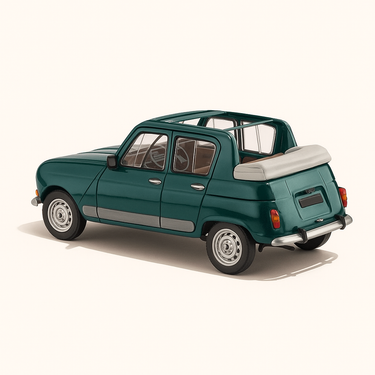 Photo professionnelle de la voiture miniature Renault 4L Heuliez Verte De 1981 - Image clean haute qualité