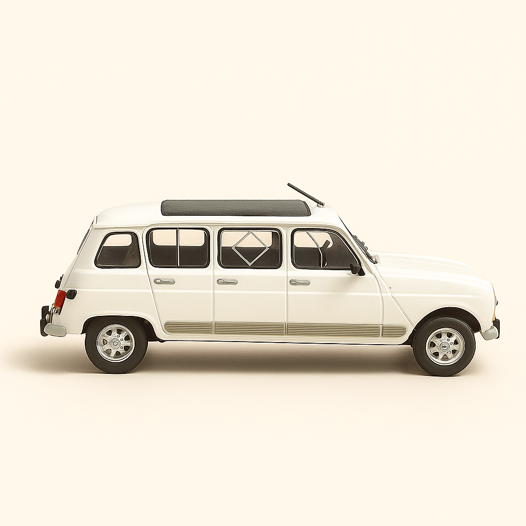 Limusina Renault 4L blanca
