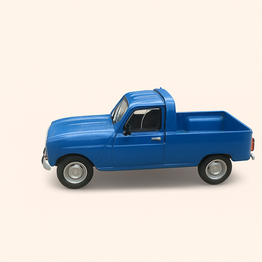 Photo professionnelle de la voiture miniature Renault 4L Pick Up Bleue De 1979 - Image clean haute qualité