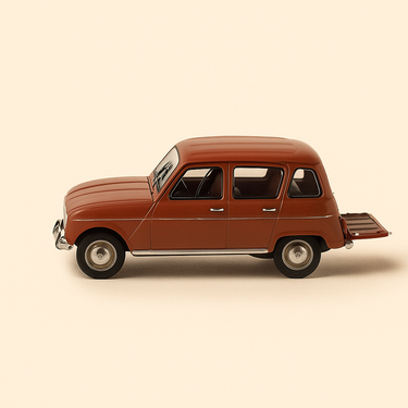 Photo professionnelle de la voiture miniature Renault 4L Super Marron De 1963 - Image clean haute qualité