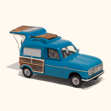 Photo professionnelle de la voiture miniature Renault 4L Trafic - Image clean haute qualité