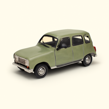 Photo professionnelle de la voiture miniature Renault 4L Verte De 1985 - Image clean haute qualité