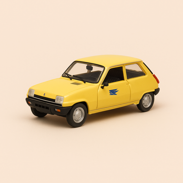 Photo professionnelle de la voiture miniature Renault 5 Jaune De 1976 La Poste Ptt - Image clean haute qualité
