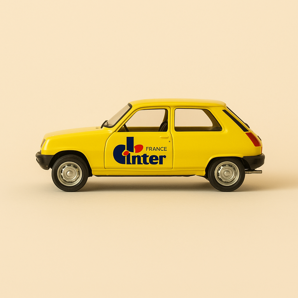 Renault 5 amarillo "France Inter" Tour de Francia 1979