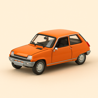 Photo professionnelle de la voiture miniature Renault 5 Tl Orange De 1976 - Image clean haute qualité