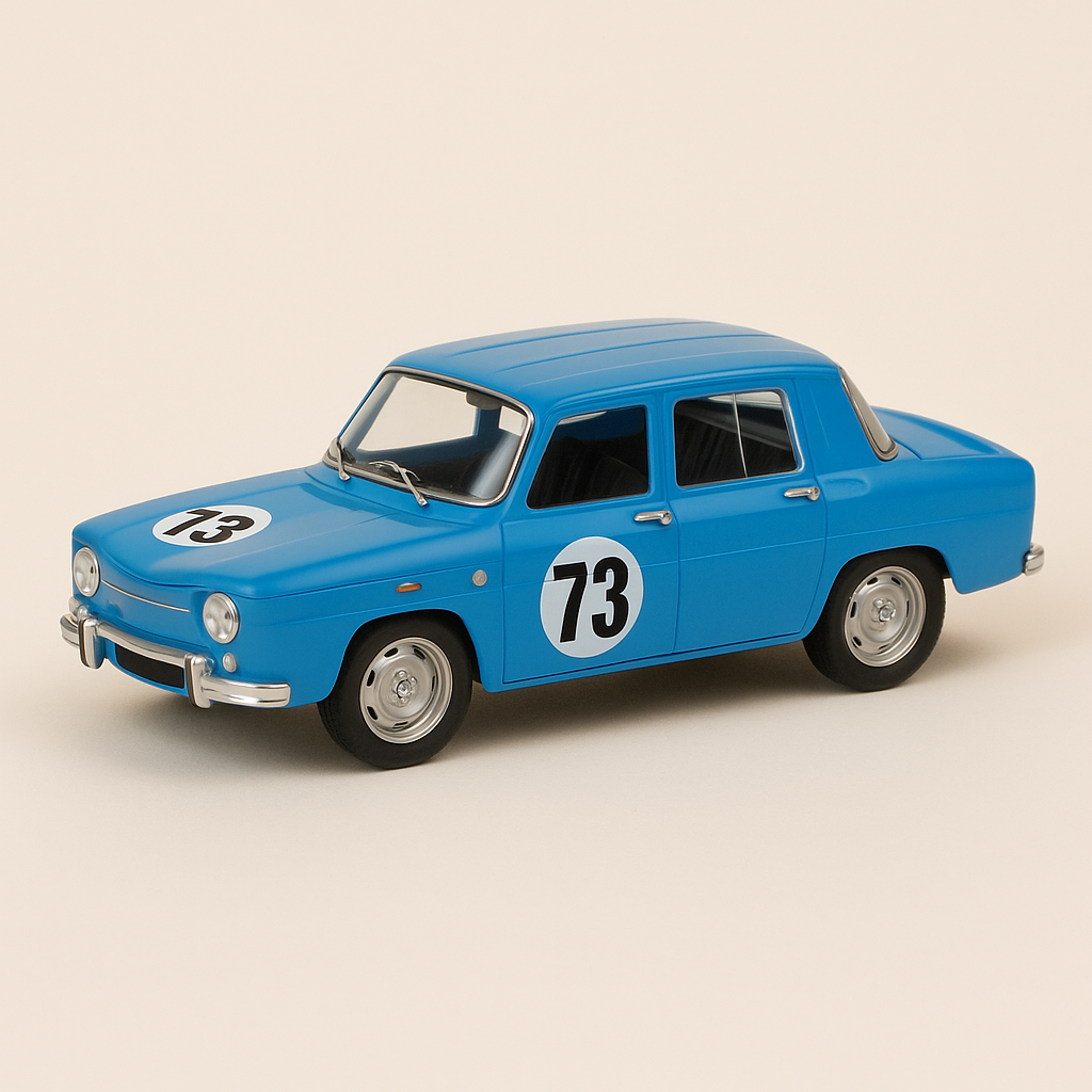 Niebieski Renault 8 Gordini z numerem 73 - 24 Hours of Spa 1966