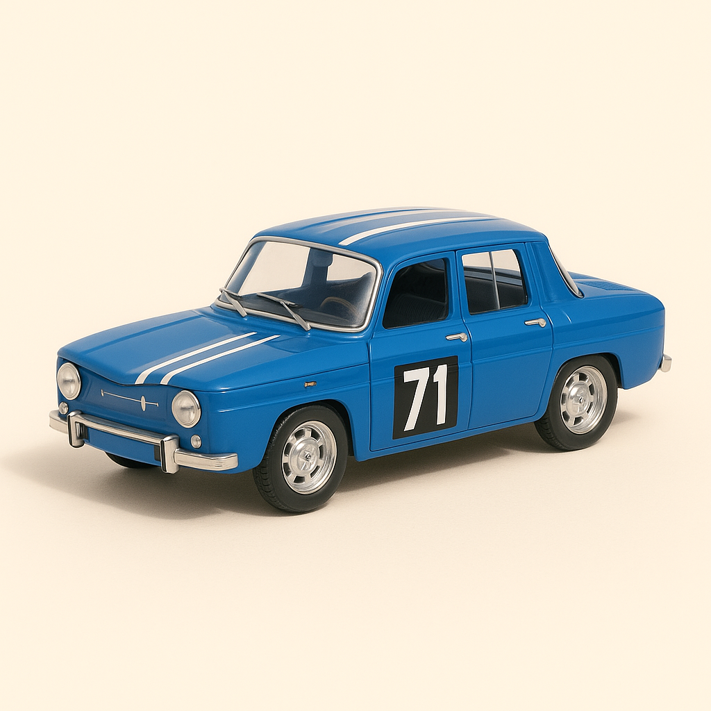 Niebieski Renault 8 Gordini z numerem 71 (nr referencyjny Solido 1839)