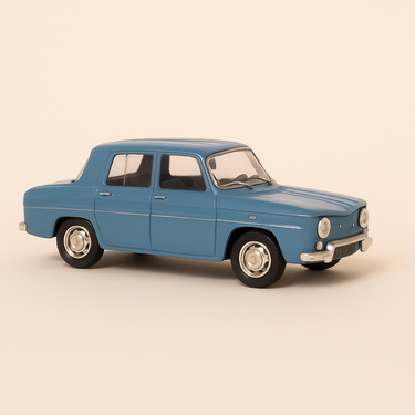 Photo professionnelle de la voiture miniature Renault 8 Gordini Bleue De 1967 Solido N 1826 Avec La Boite En Carton - Image clean haute qualité