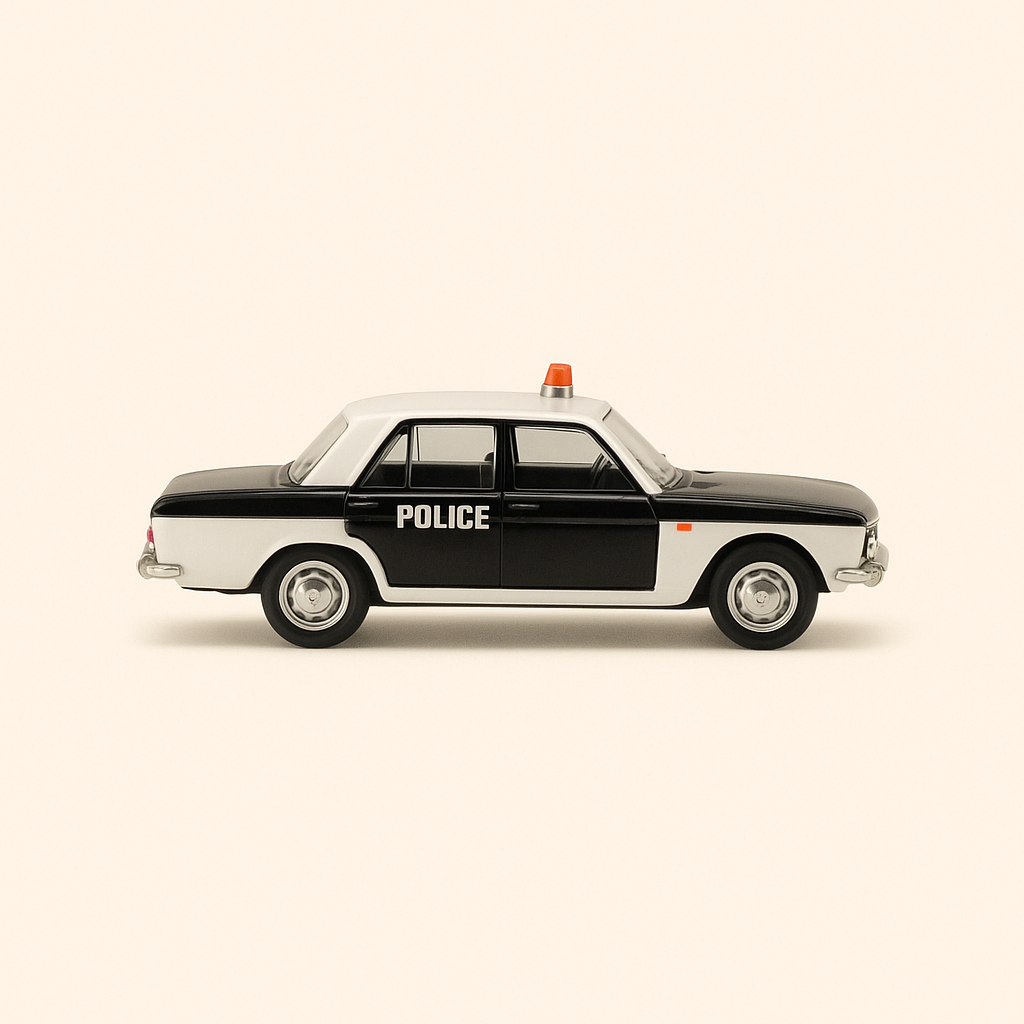 Schwaarz-wäiss Renault 8 POLICE