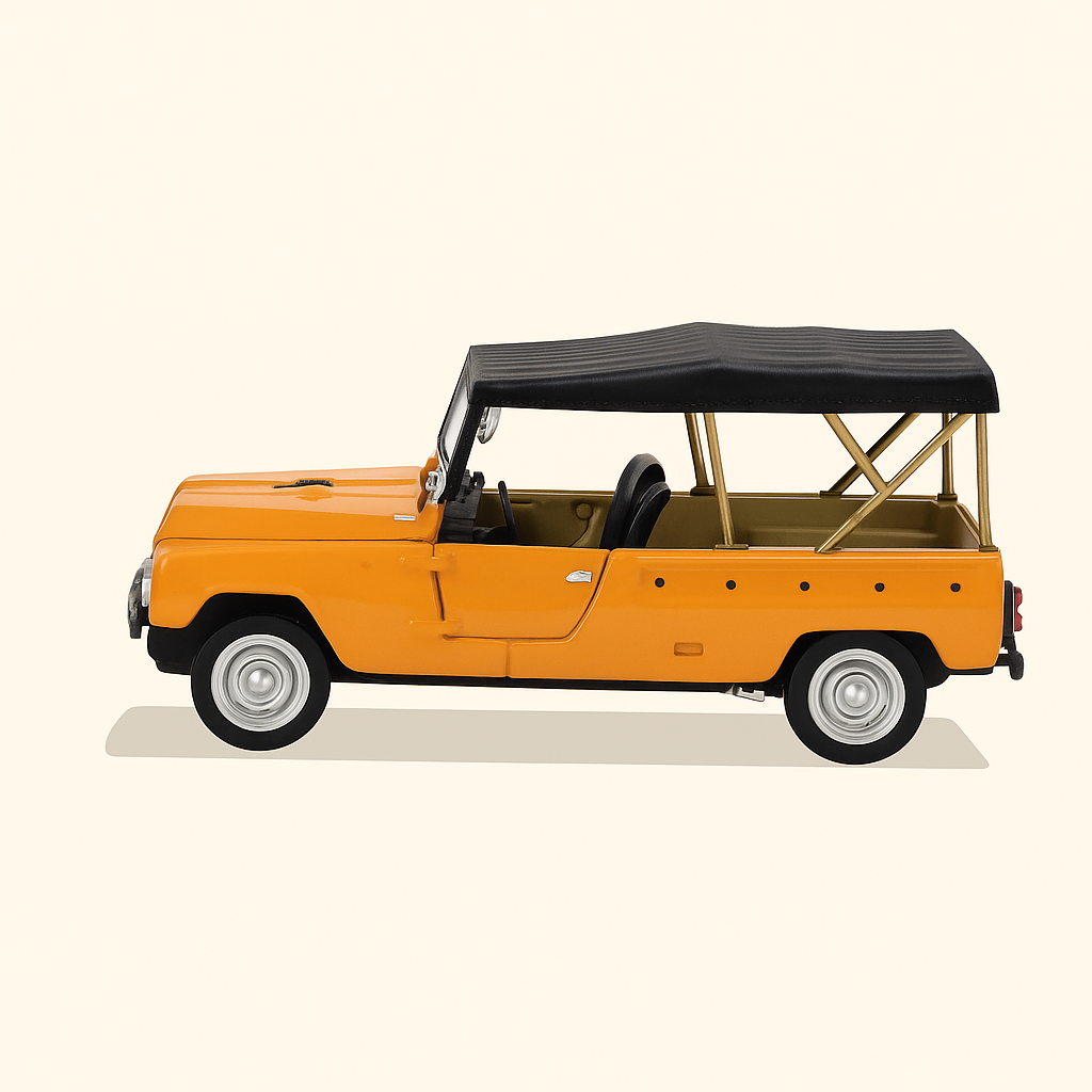Photo professionnelle de la voiture miniature Renault Acl Rodeo Coursiere Orange De 1971 - Image clean haute qualité