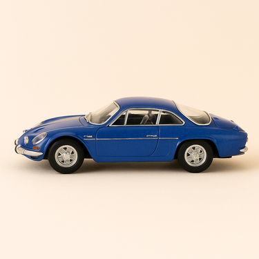Photo professionnelle de la voiture miniature Renault Alpine A110 1300S Bleue De 1971 Collection Mes Voitures Mythiques Sans Boite En Carton - Image clean haute qualité