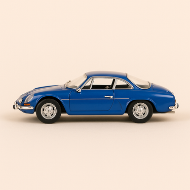 Photo professionnelle de la voiture miniature Renault Alpine A110 1300S Bleue De 1971 Collection Mes Voitures Mythiques - Image clean haute qualité