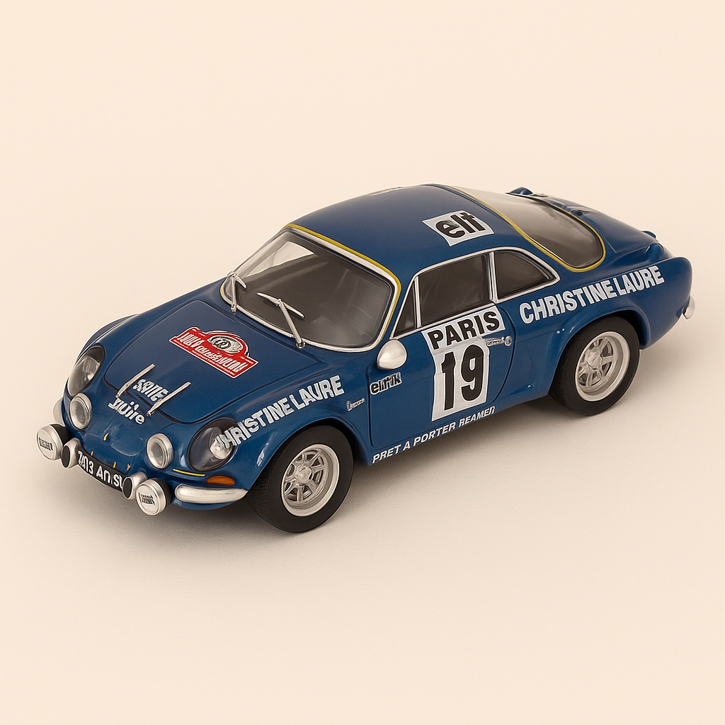 Renault Alpine A110 1600 bleue numéro 19 - rallye de Monté-Carlo de 1976