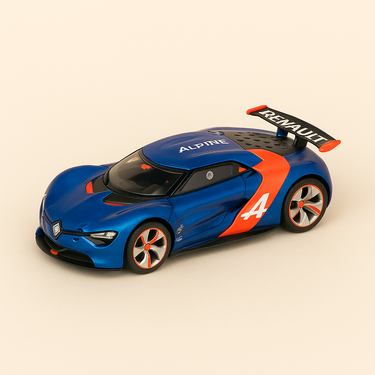 Photo professionnelle de la voiture miniature Renault Alpine A110 50 Bleue Et Orange De 2012 Norev - Image clean haute qualité