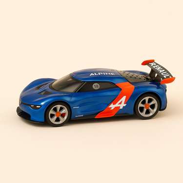 Photo professionnelle de la voiture miniature Renault Alpine A110 50 Bleue Et Orange Norev - Image clean haute qualité