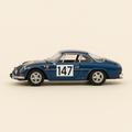 Photo professionnelle de la voiture miniature Renault Alpine A110 Rallye Lyon Charbonnieres De 1968 Numero 147 - Image clean haute qualité