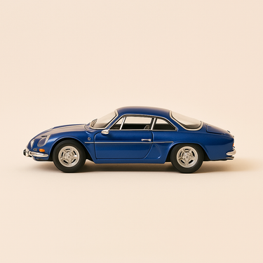 Photo professionnelle de la voiture miniature Renault Alpine A110 V85 Bleue De 1970 - Image clean haute qualité