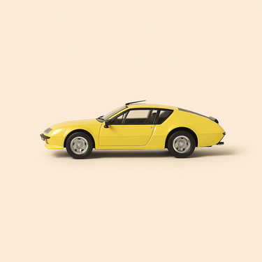 Photo professionnelle de la voiture miniature Renault Alpine A310 V6 Jaune De 1976 - Image clean haute qualité