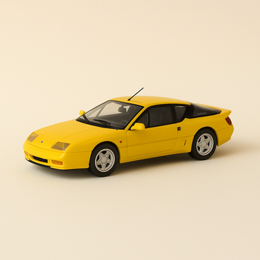 Photo professionnelle de la voiture miniature Renault Alpine A610 Turbo Jaune De 1993 - Image clean haute qualité