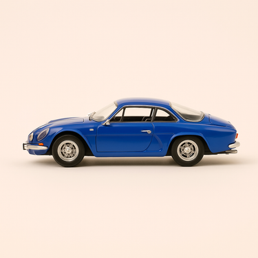 Photo professionnelle de la voiture miniature Renault Alpine Bleue Del Prado - Image clean haute qualité