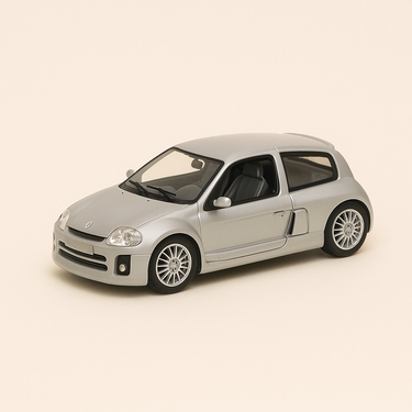 Photo professionnelle de la voiture miniature Renault Clio Sport V6 Grise De 1999 - Image clean haute qualité