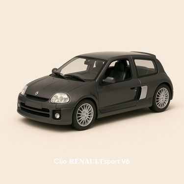 Photo professionnelle de la voiture miniature Renault Clio Sport V6 Violette Tres Foncee - Image clean haute qualité