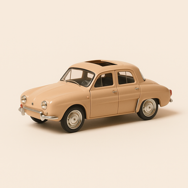 Photo professionnelle de la voiture miniature Renault Dauphine Marron Toit Ouvrant Sans La Boite En Carton - Image clean haute qualité