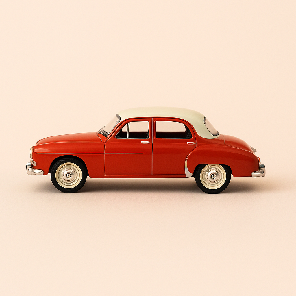Renault Frégate Grand Pavois naranja con techo blanco/crema de 1956