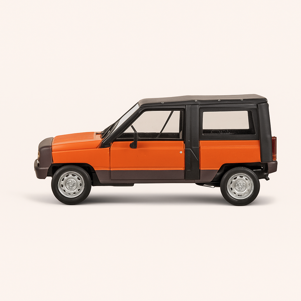 Renault Rodéo 5 4 Saisone orange a brong vun 1982 (deelweis)