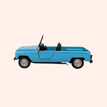 Photo professionnelle de la voiture miniature Renault Rodeo Bleue Claire - Image clean haute qualité