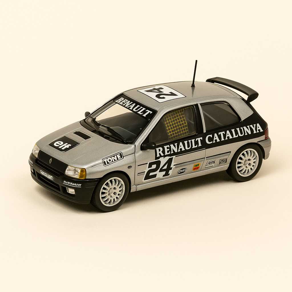 Renault Sport Clio Trophy noire et grise numéro 24 (Renault Catalunya) (coffret boite rectangle)