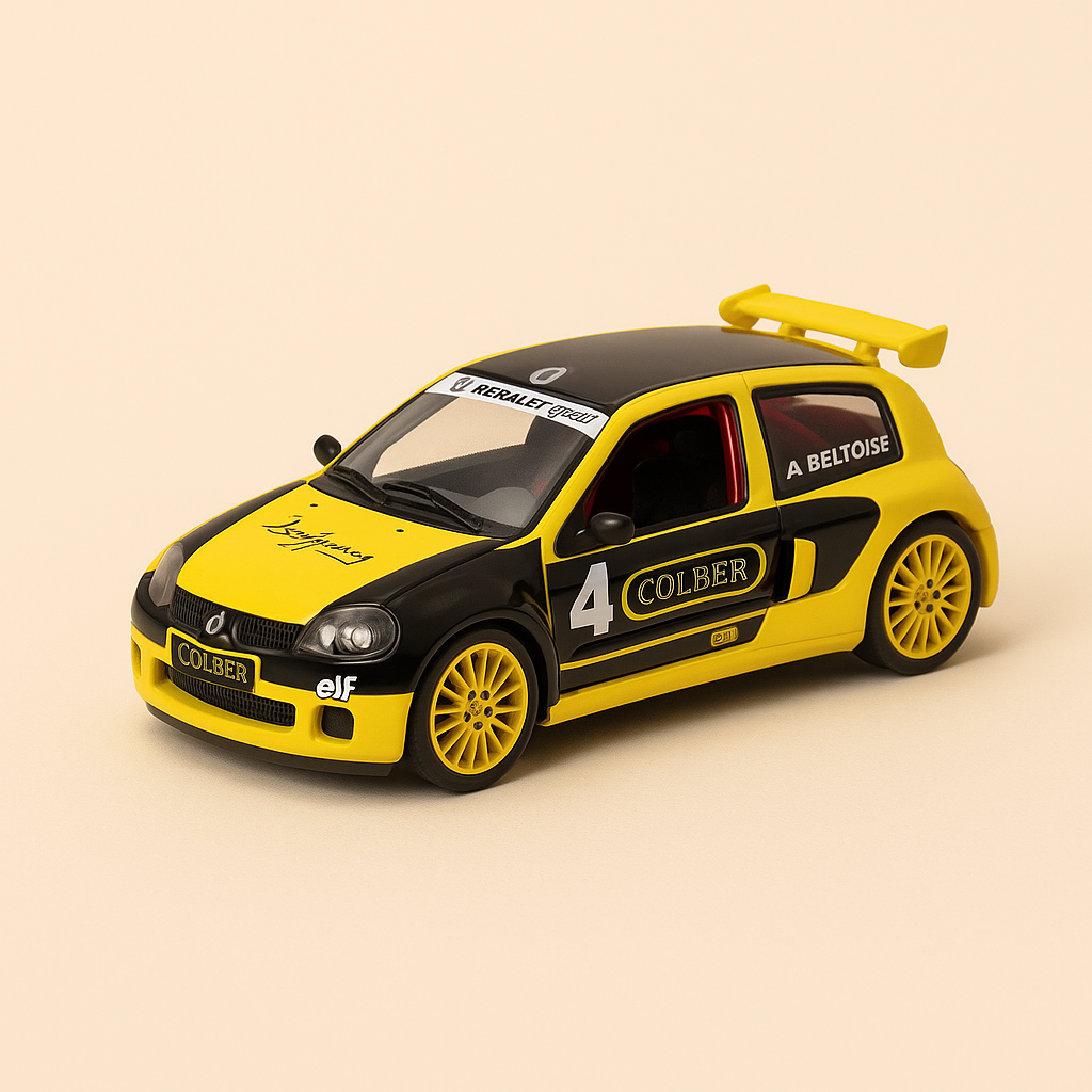 Renault Sport Clio V6 II jaune et noire numéro 4 - Trophy 2003 (coffret boite rectangle)