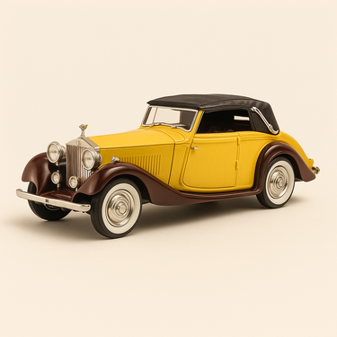 Photo professionnelle de la voiture miniature Rolls Royce Phamtom 2 Ocre Et Marron De 1939 Voiture Americaine - Image clean haute qualité