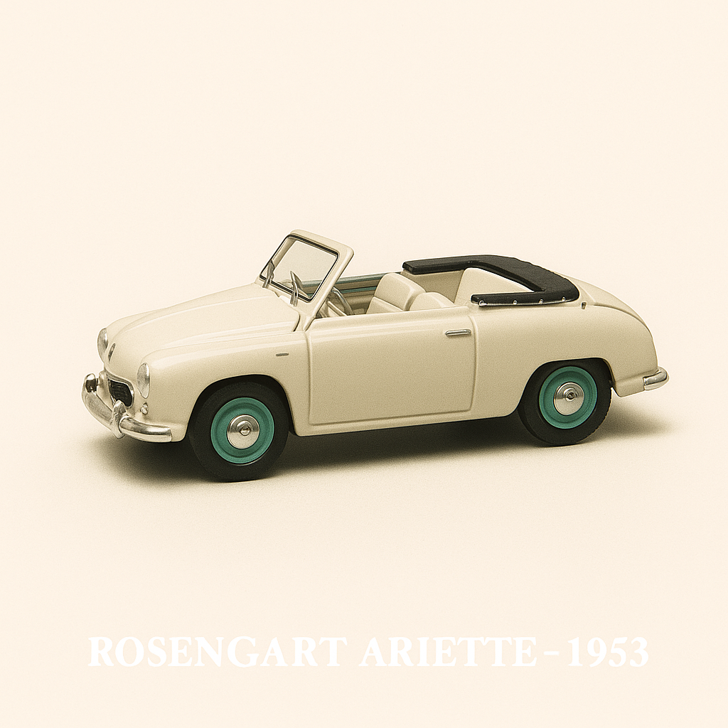 Rosengart Ariette wäiss/crème vun 1953