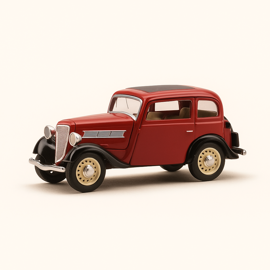 Rosengart Super 5 LR4N Donkelrout/Burgunder vun 1938