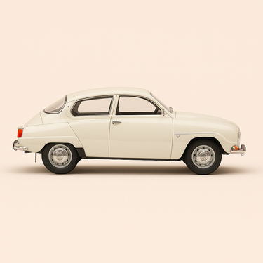 Photo professionnelle de la voiture miniature Saab 96 V4 Beige Creme De 1970 Echelle 1 24Eme - Image clean haute qualité