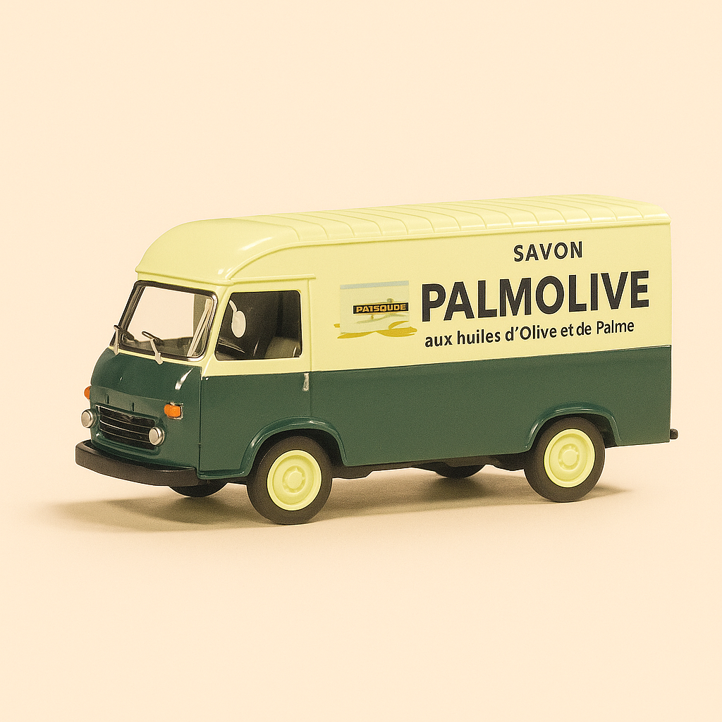 Saviem SG2 con publicidad de PALMOLIVE