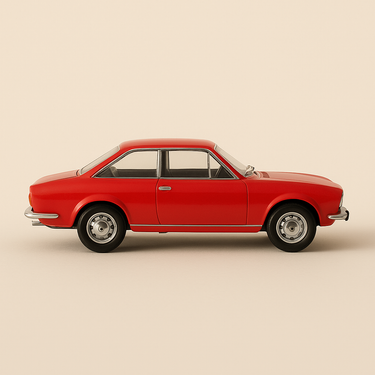 Photo professionnelle de la voiture miniature Seat 120 Sport 1600 Rouge De 1971 Echelle 1 24Eme - Image clean haute qualité