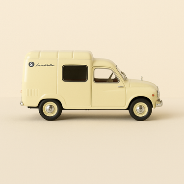 Photo professionnelle de la voiture miniature Seat Formichetta Couleur Creme Solido Reference 4587 - Image clean haute qualité