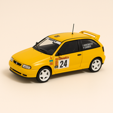 Photo professionnelle de la voiture miniature Seat Ibiza Gti Evo2 Rallye De Monte Carlo De 1999 - Image clean haute qualité