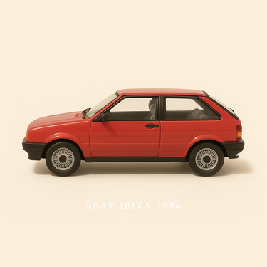 Photo professionnelle de la voiture miniature Seat Ibiza Rouge De 1984 1 24Eme - Image clean haute qualité